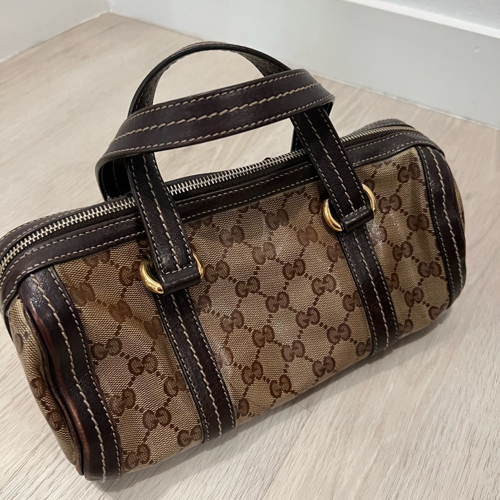 GUCCI Crystal Monogram Duchessa Small Boston Bag Brown - Picture 3 of 5